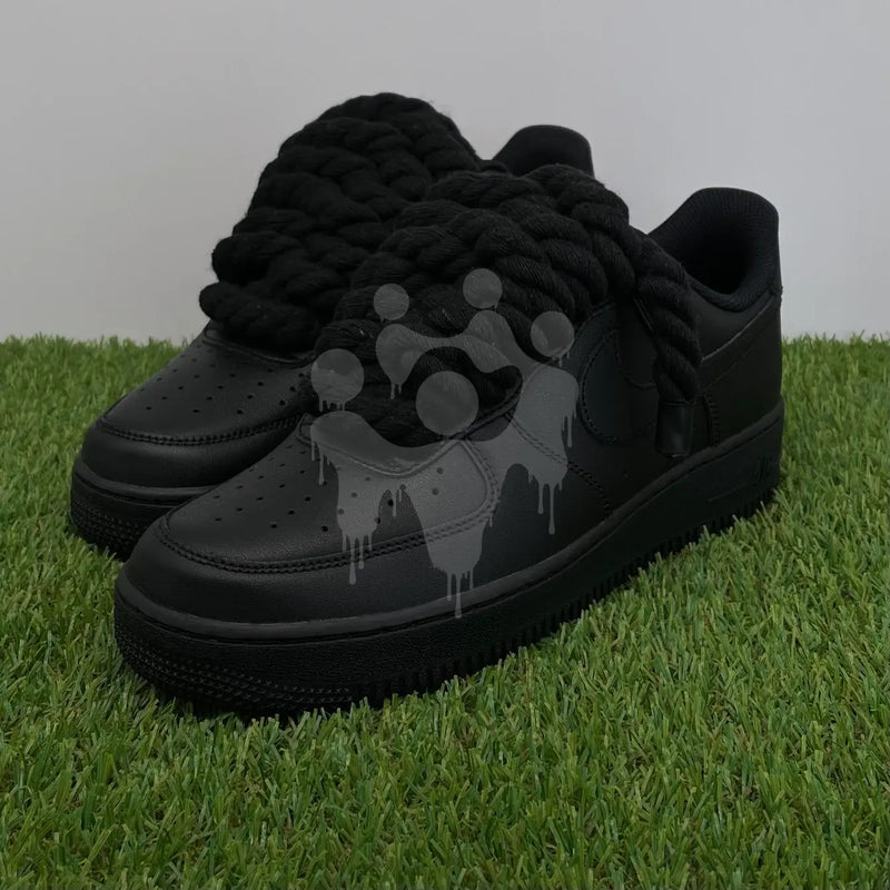 Custom Black Nike Air Forces 1 "Rope Laces" 6 Colors Included