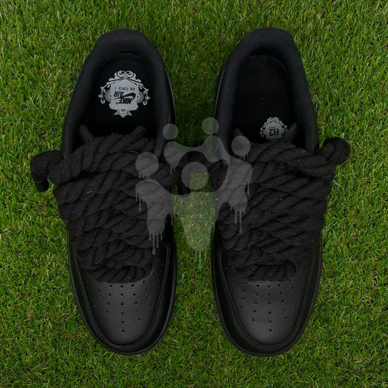 Custom Black Nike Air Forces 1 "Rope Laces" 6 Colors Included