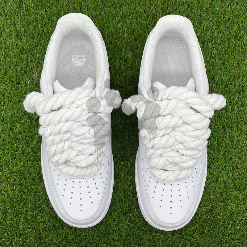 Custom White Nike Air Forces 1 "Rope Laces" 6 Colors Included