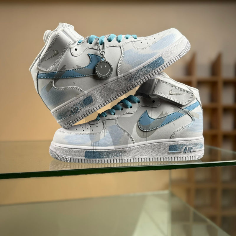 Custom Nike Air Forces 1 High "Double Blue"