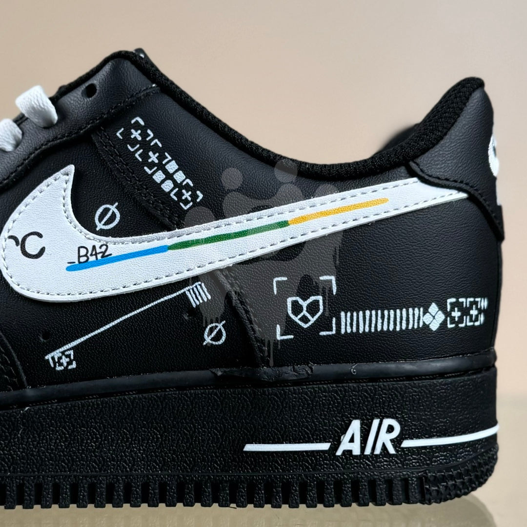 Custom Nike Black Air forces 1 "CSGO Print Stream"