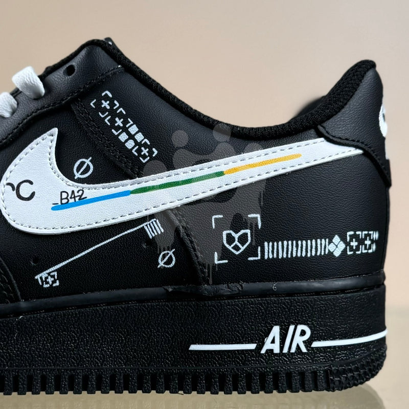 Custom Nike Black Air forces 1 "CSGO Print Stream"