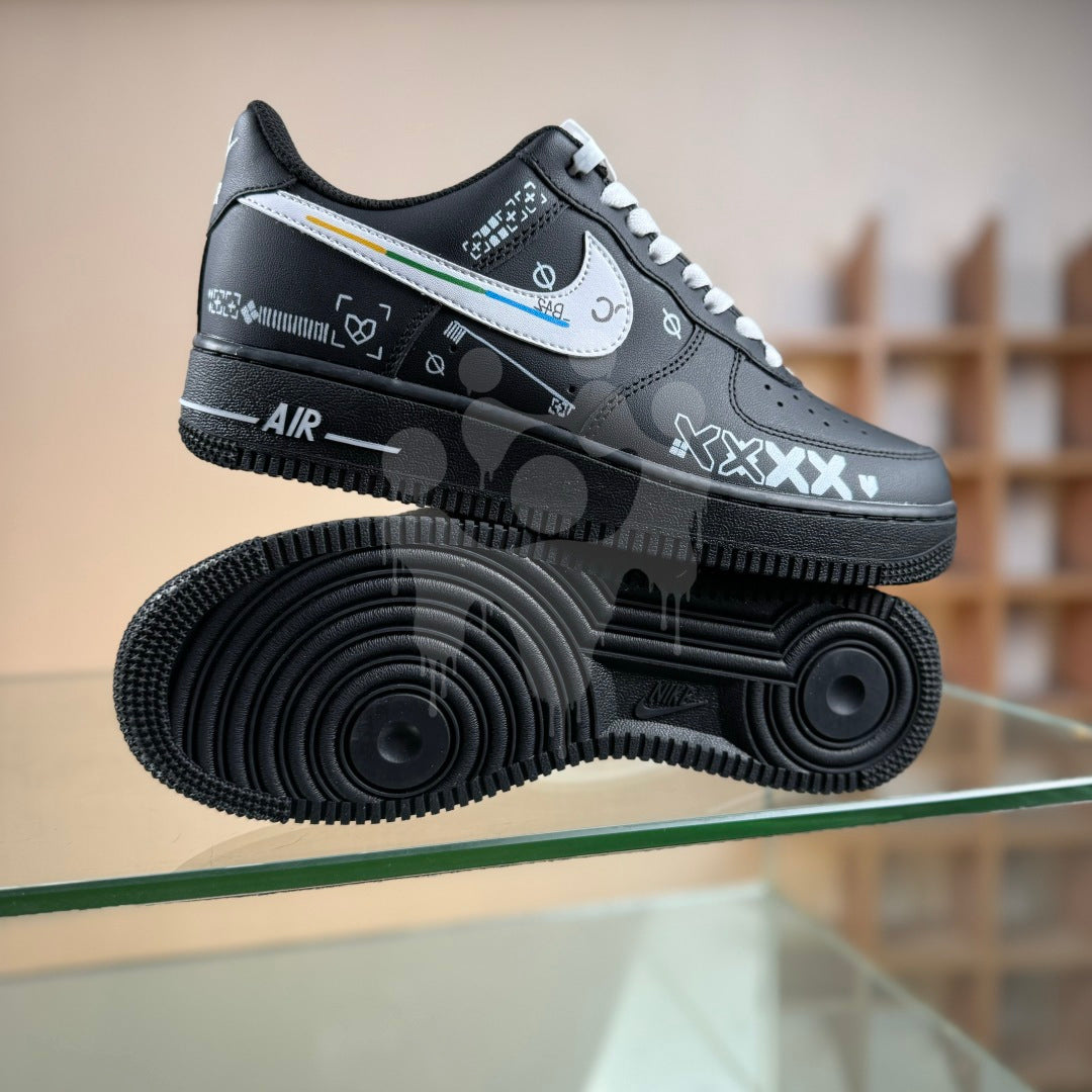 Custom Nike Black Air forces 1 "CSGO Print Stream"