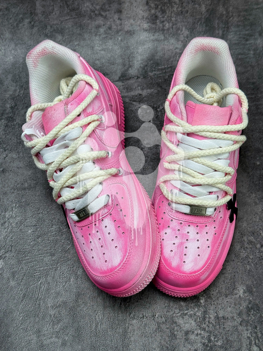 Custom Nike Air Forces 1 "Pink Chrome Hearts"