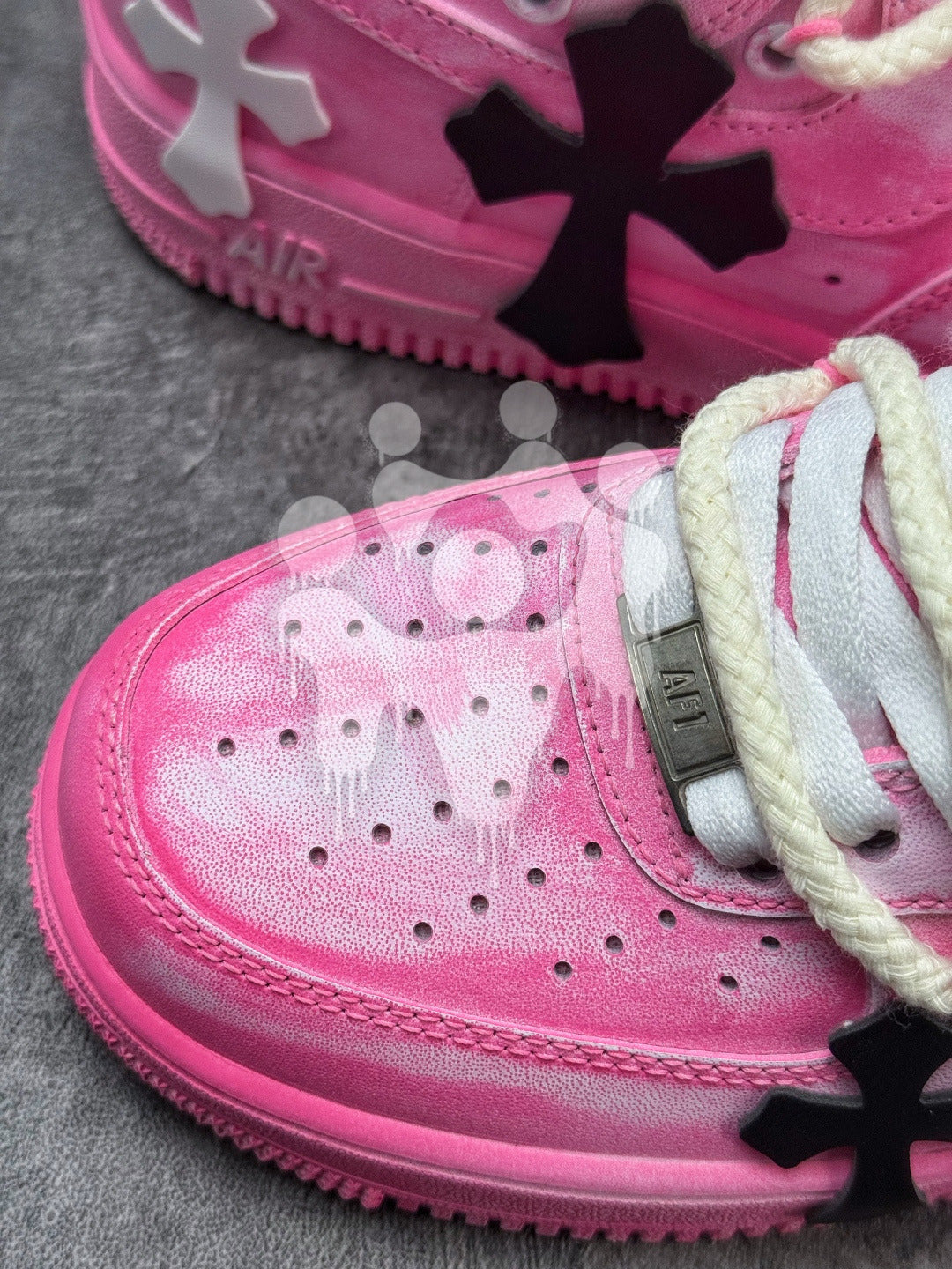 Custom Nike Air Forces 1 "Pink Chrome Hearts"