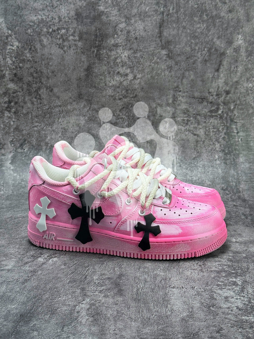 Custom Nike Air Forces 1 "Pink Chrome Hearts"