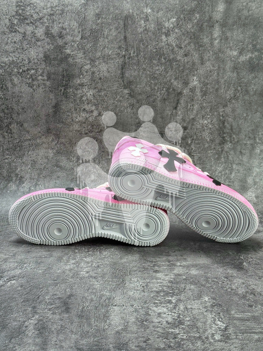 Custom Nike Air Forces 1 "Pink Chrome Hearts"