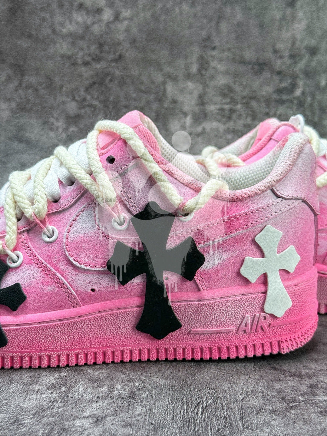 Custom Nike Air Forces 1 "Pink Chrome Hearts"