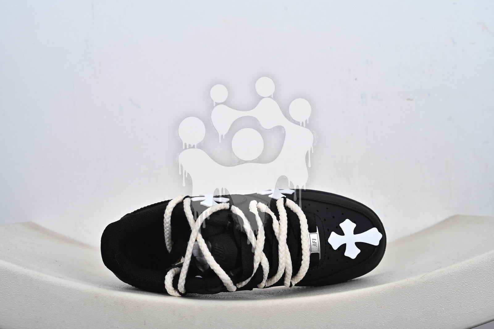 Custom Black Nike Air Forces 1 "Chrome Hearts"