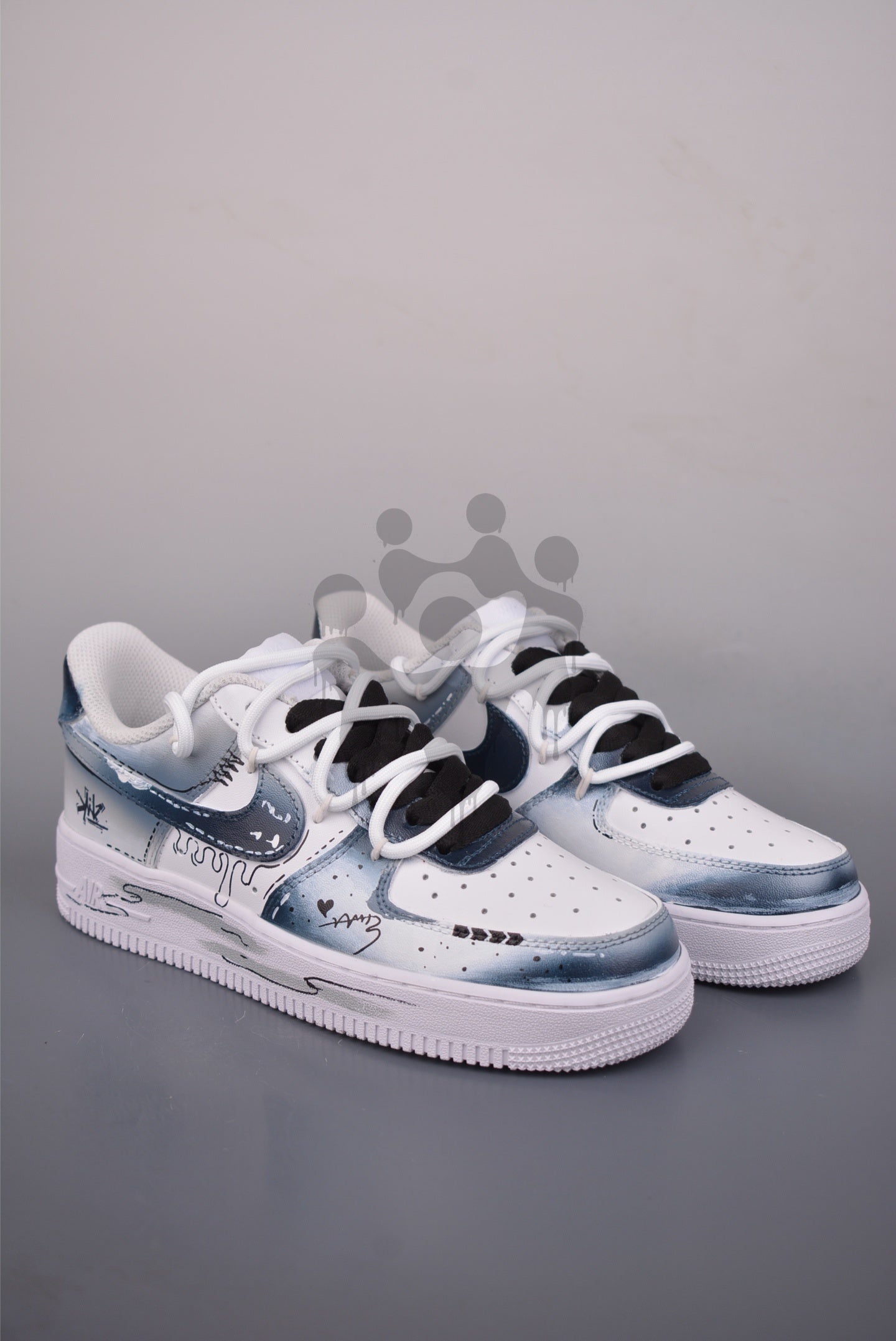 Custom Nike Black Air forces 1 "CSGO Print Stream"