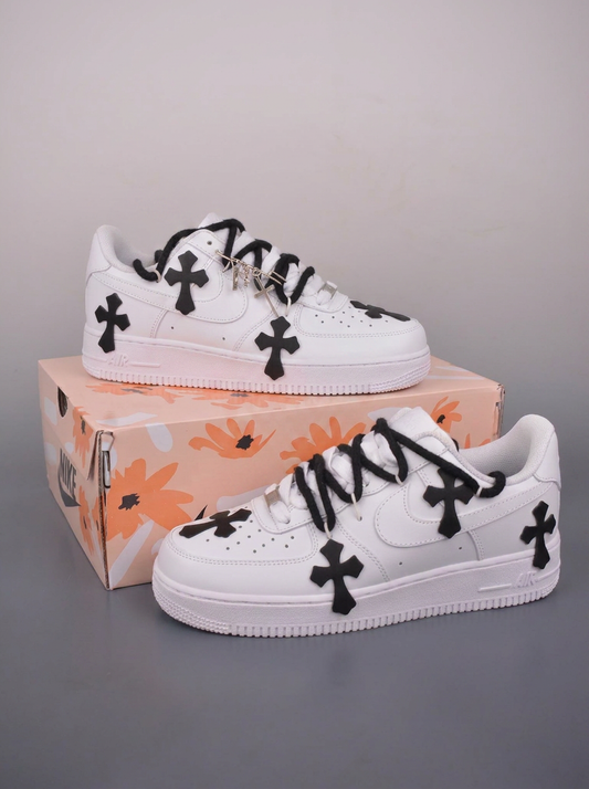 Custom Nike Air Forces 1 "Chrome Hearts"