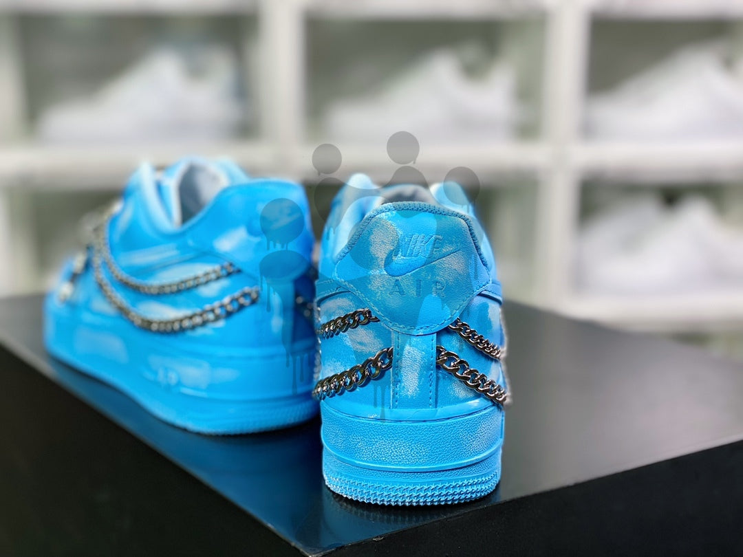 Custom Nike Air Force 1 Blue Drip