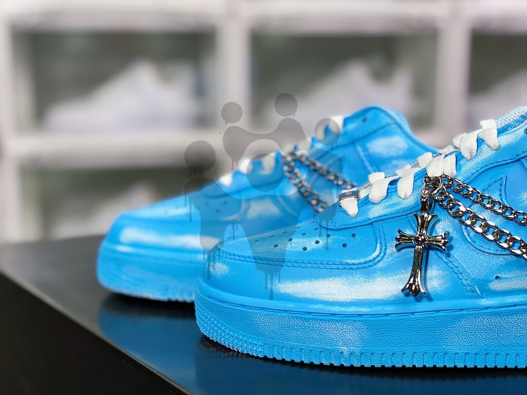 Custom Nike Air Force 1 Blue Drip