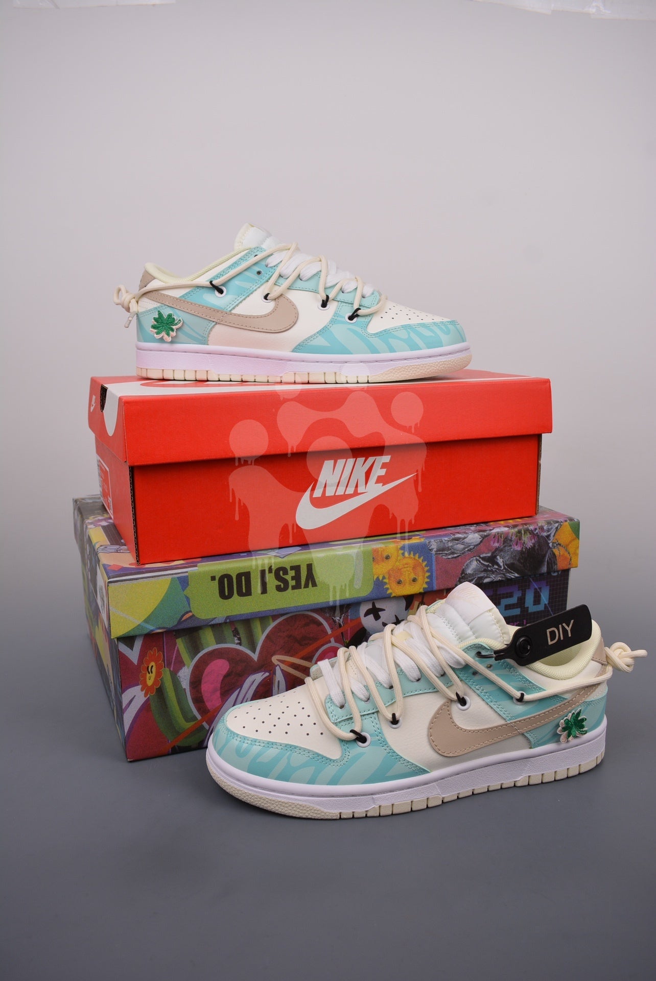 Custom Nike Dunk Low "Blue Tropical"