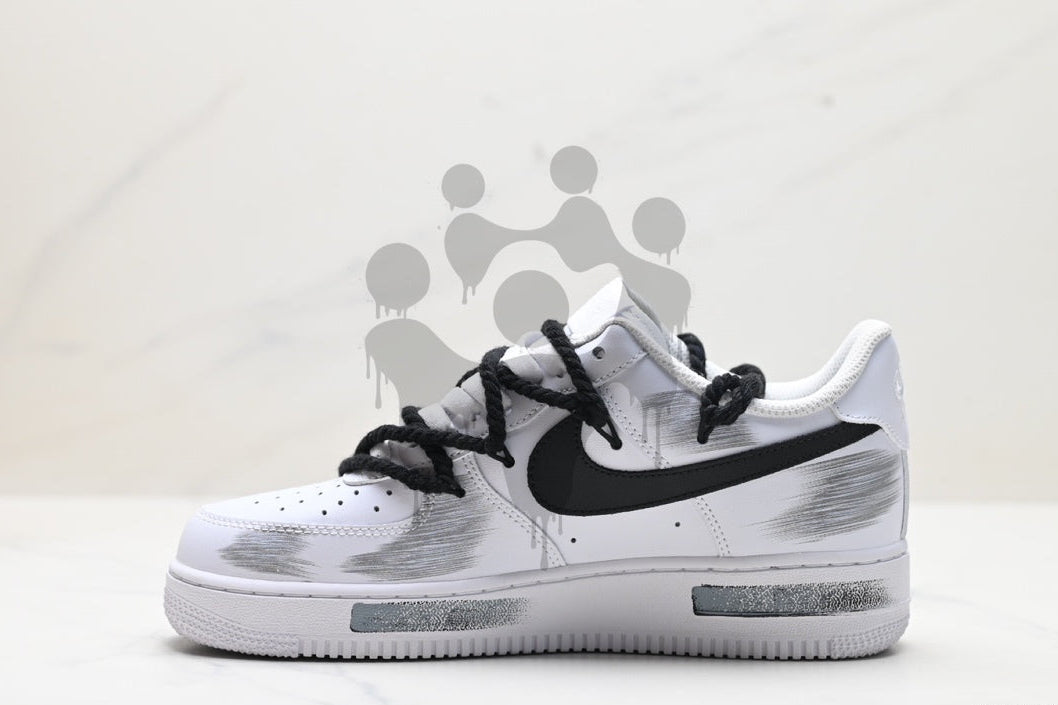 Custom Nike Air Forces 1 "Black and Grey Swoosh"