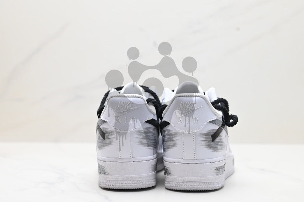Custom Nike Air Forces 1 "Black and Grey Swoosh"