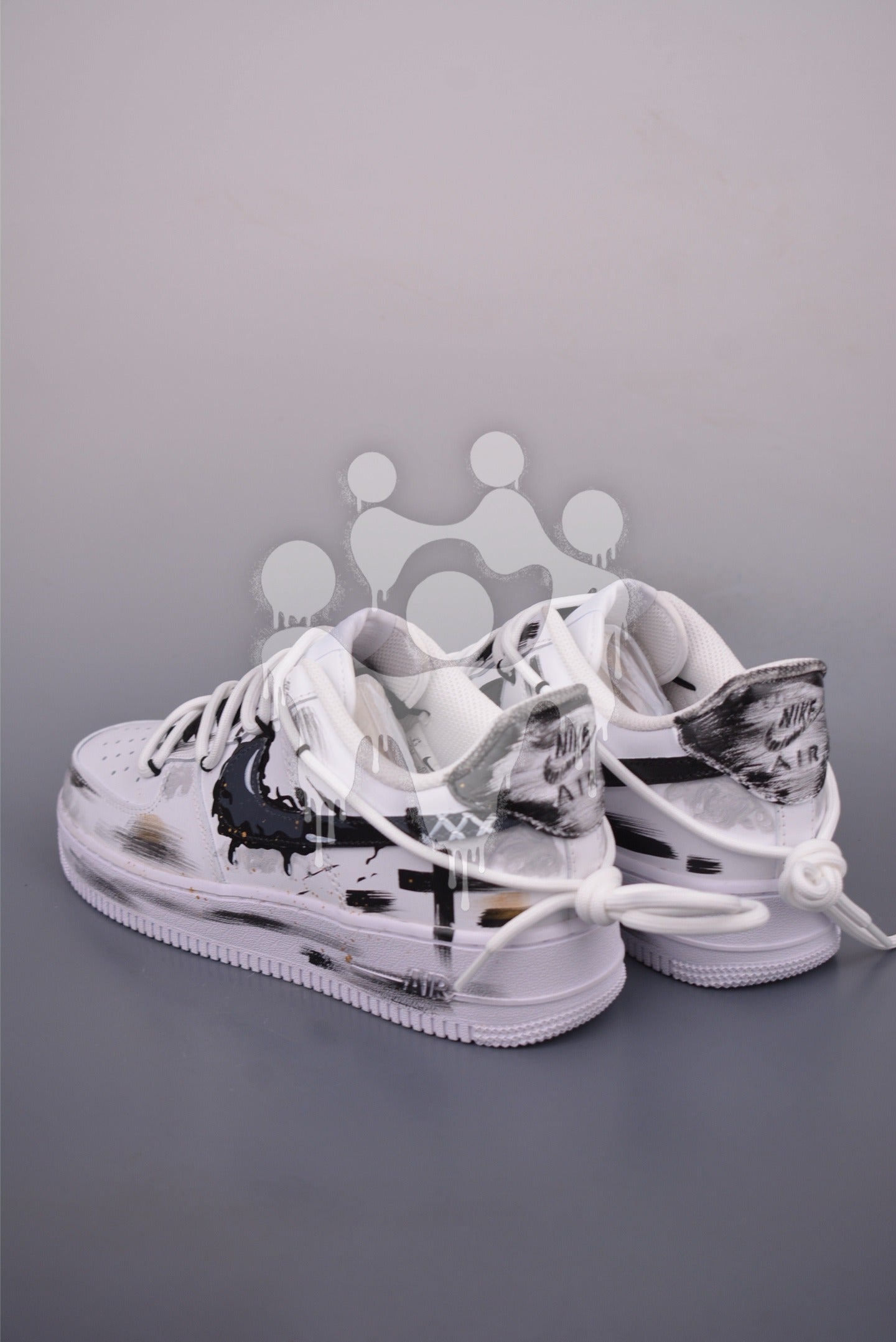 Custom Nike Air Forces 1 "Black Cross Art"