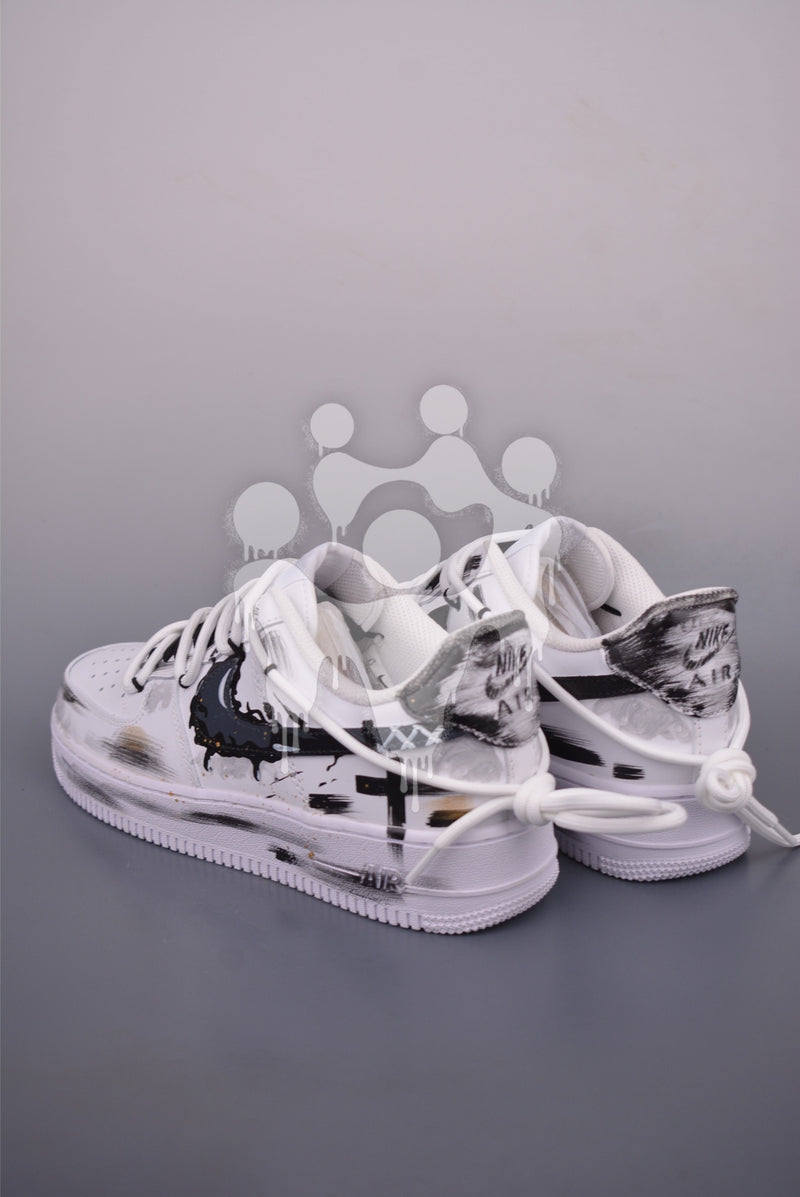 Custom Nike Air Forces 1 "Black Cross Art"