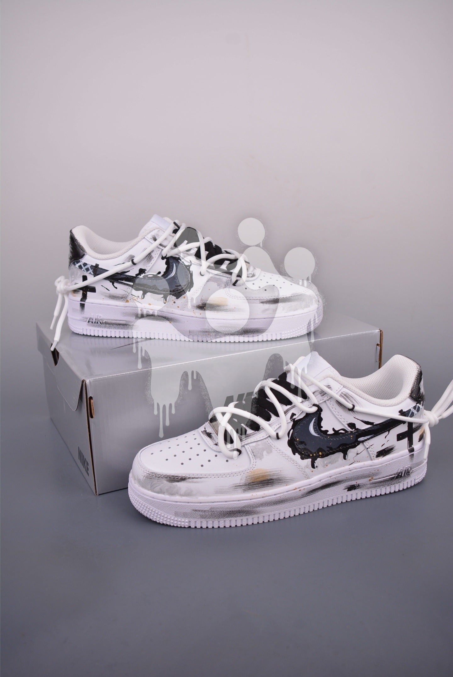 Custom Nike Air Forces 1 "Black Cross Art"