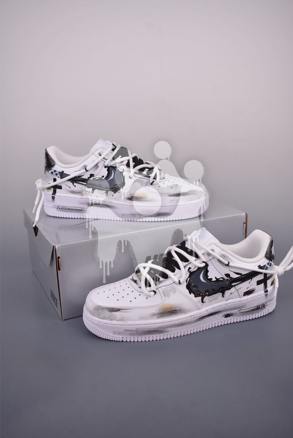 Custom Nike Air Forces 1 "Black Cross Art"