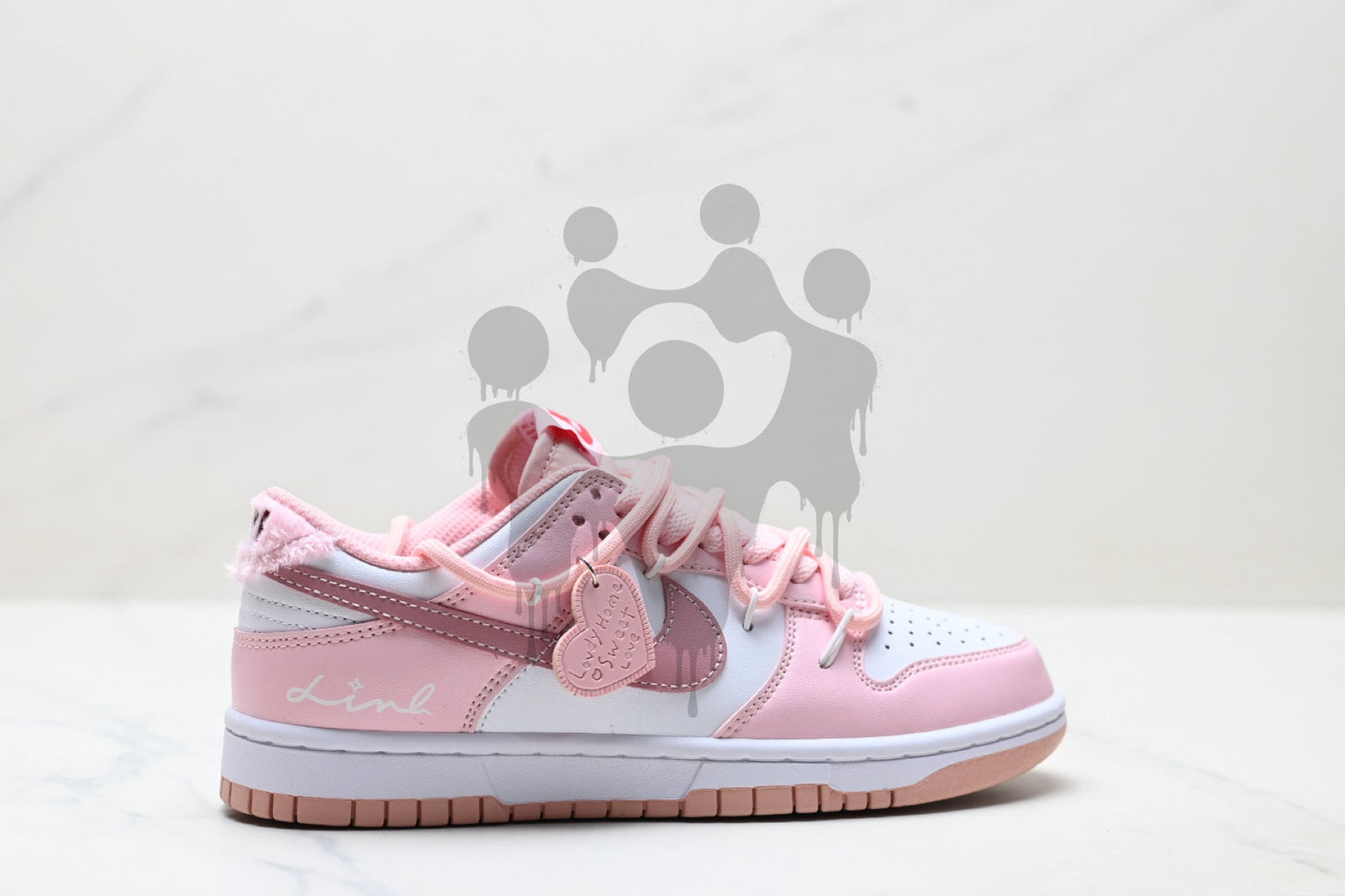 Custom Nike Dunk Low "Pink Heart"