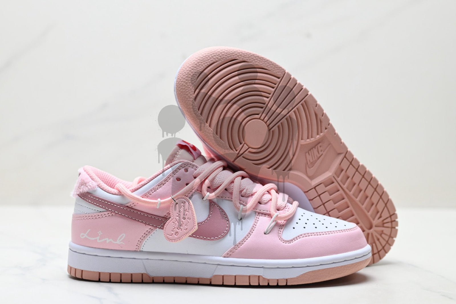 Custom Nike Dunk Low "Pink Heart"