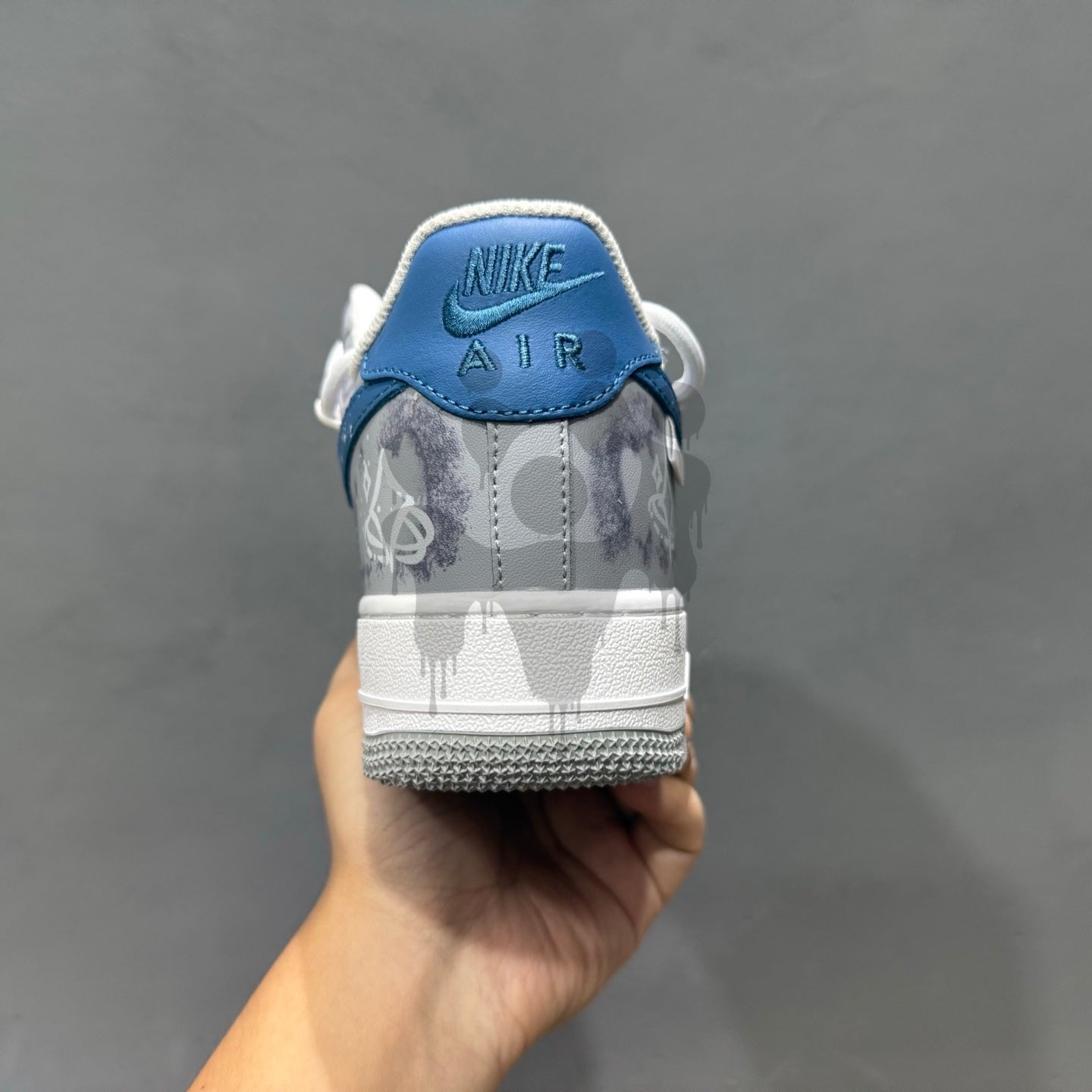 Custom Nike Air Forces 1  "Blue Swoosh"