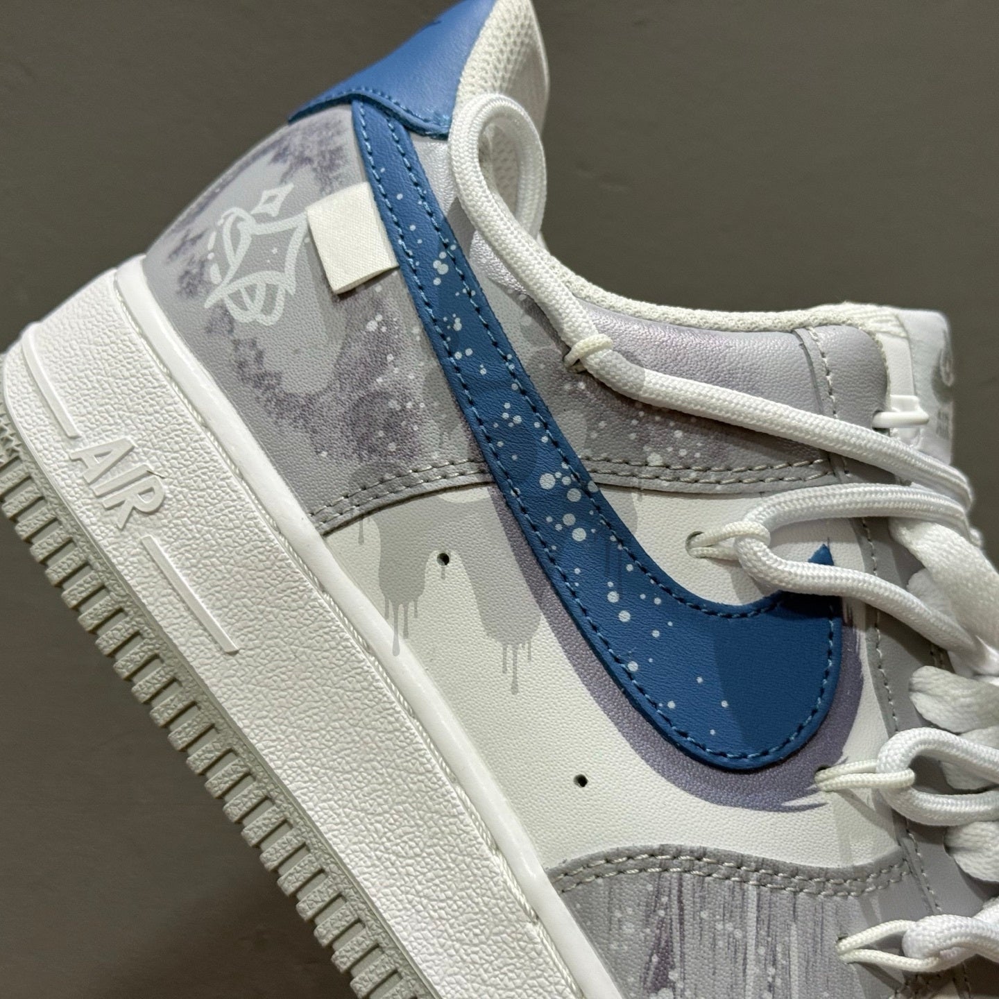 Custom Nike Air Forces 1  "Blue Swoosh"
