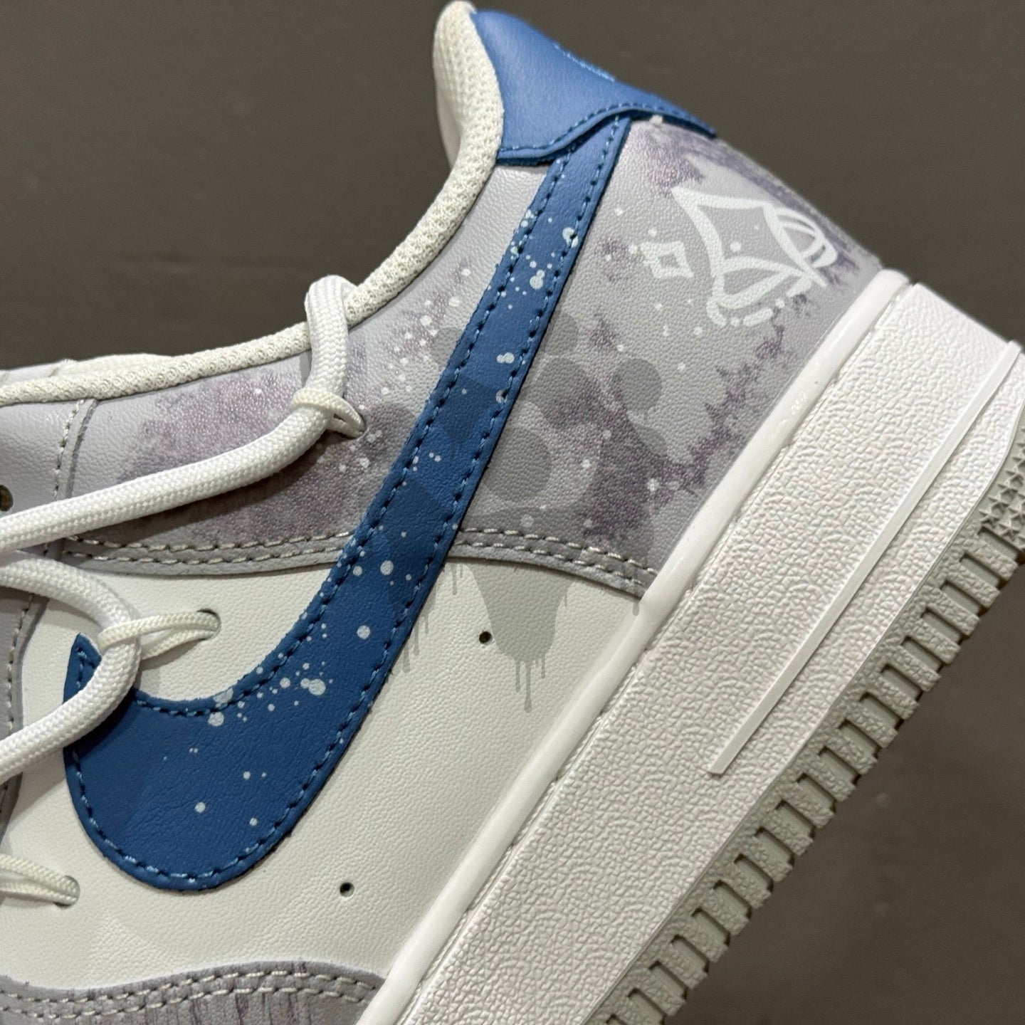 Custom Nike Air Forces 1  "Blue Swoosh"