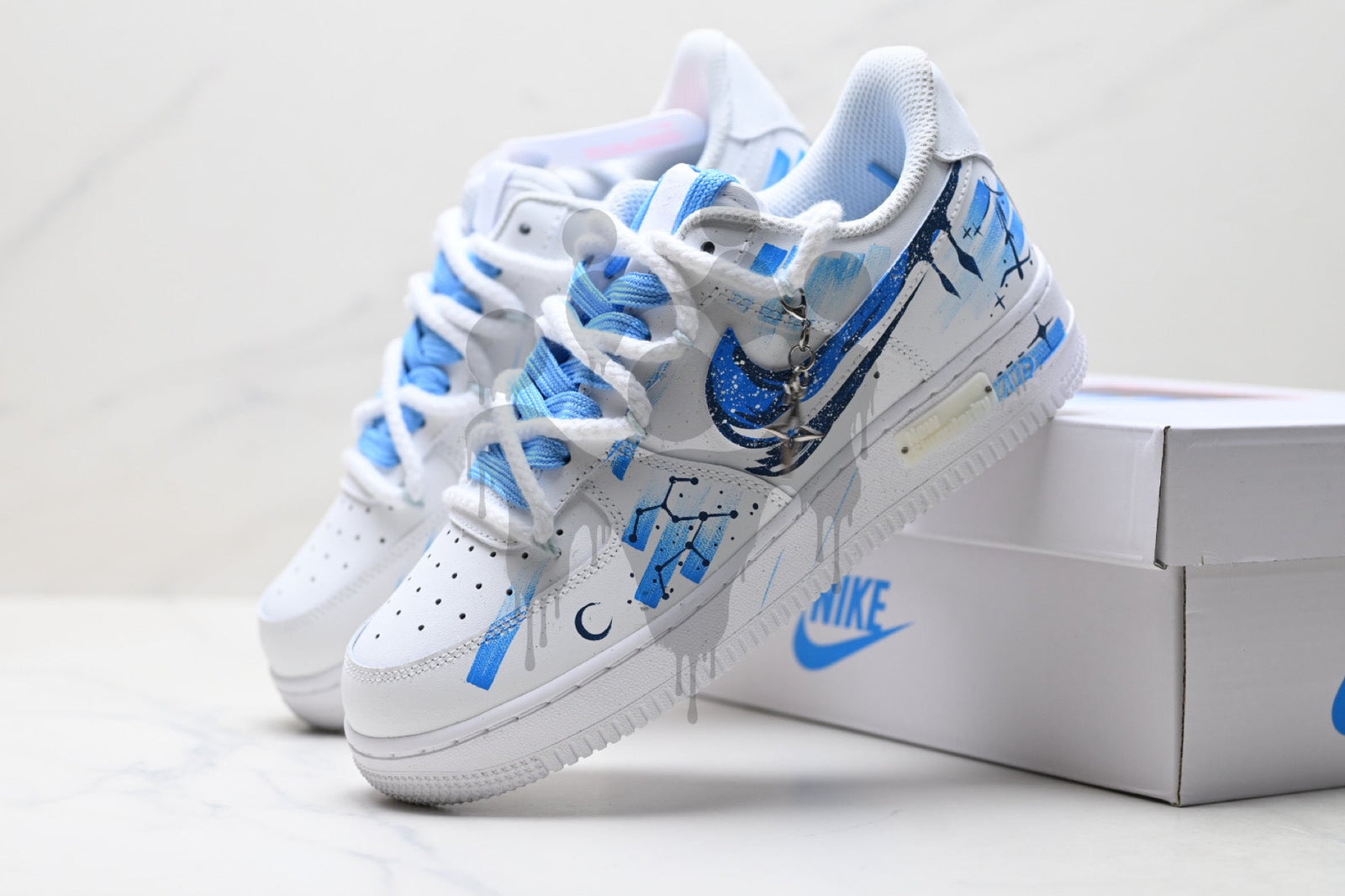 Custom Nike Air Forces 1 "Blue Galaxy"